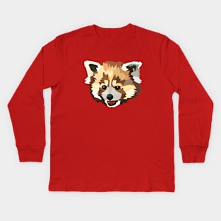 Polygon Red Panda Kids Long Sleeve T-Shirt